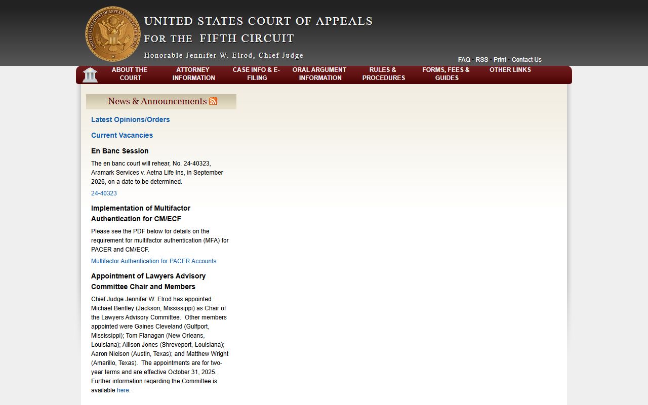 Fifth Circuit Court of Appeals federal court records for Bell County area cases