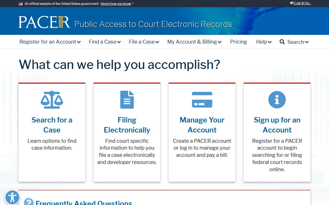 PACER federal court records search for Bell County Texas cases