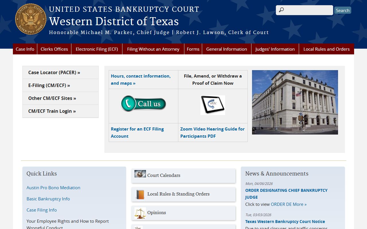 Western District of Texas bankruptcy court records for Bell County filers