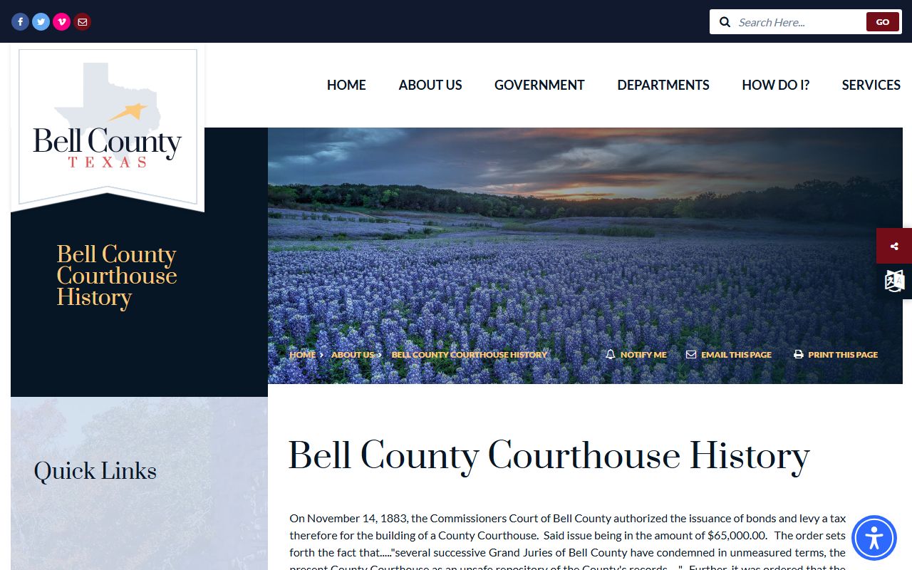 Historic Bell County, Texas courthouse in Belton