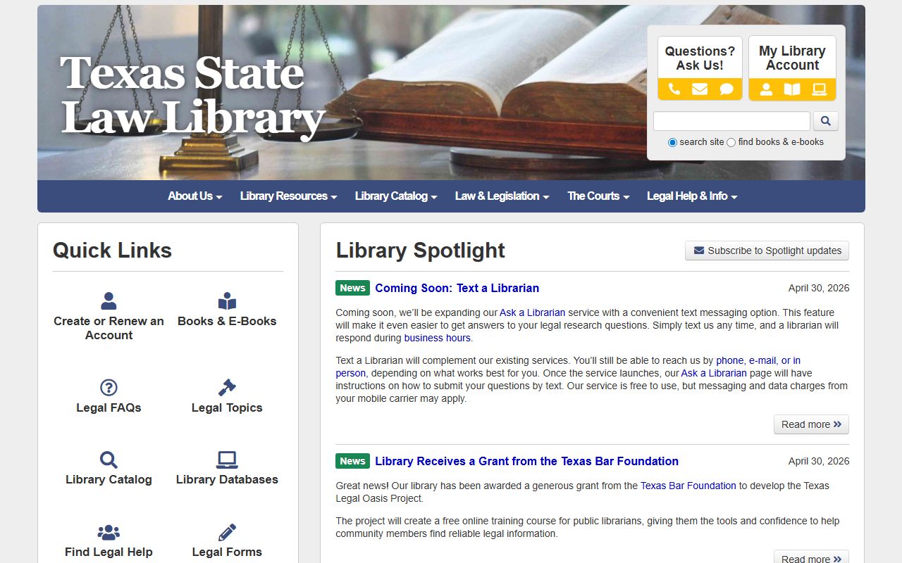 Texas State Law Library research guides for Bell County court records